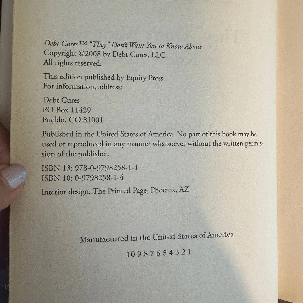 Debt Cures They Don't‎ Want You to Know About Kevin Trudeau Book